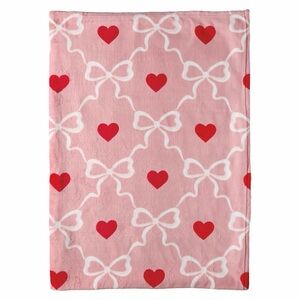 Kirkton House Hearts and bows Valentine's Throw Blanket